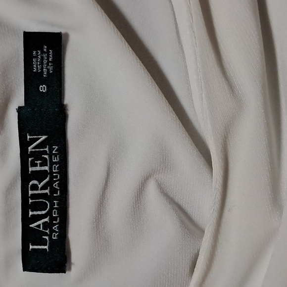 Lauren Ralph Lauren Women Colorblock Dress Side Ruched Black White Size 8 - Picture 8 of 10